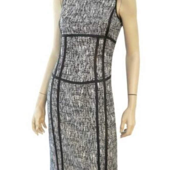 NWOT Sz 4 Michael Kors Collection Runway Tweed Corset Detail Pencil Dress - Picture 7 of 8